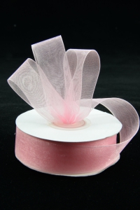 Organza Ribbon , Pink, 7/8 Inch x 25 Yards (1 Spool) SALE ITEM